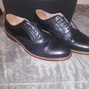 Aston Grey wing tip leather shoes